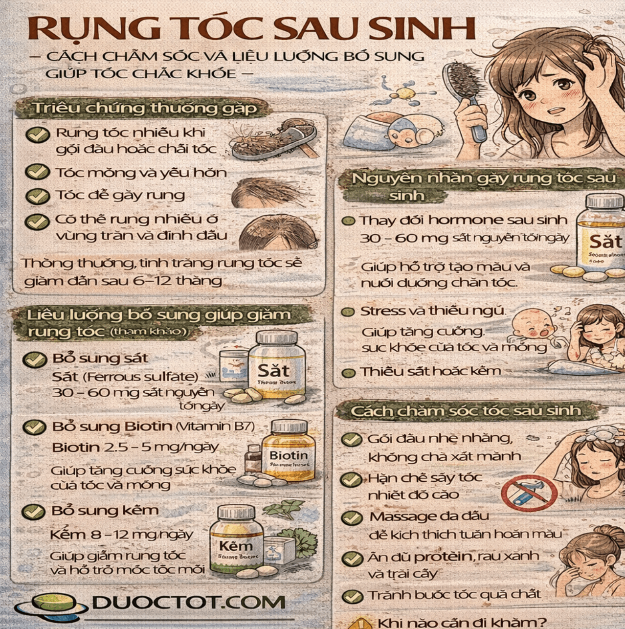 Rụng tóc sau sinh Rụng tóc sau sinh